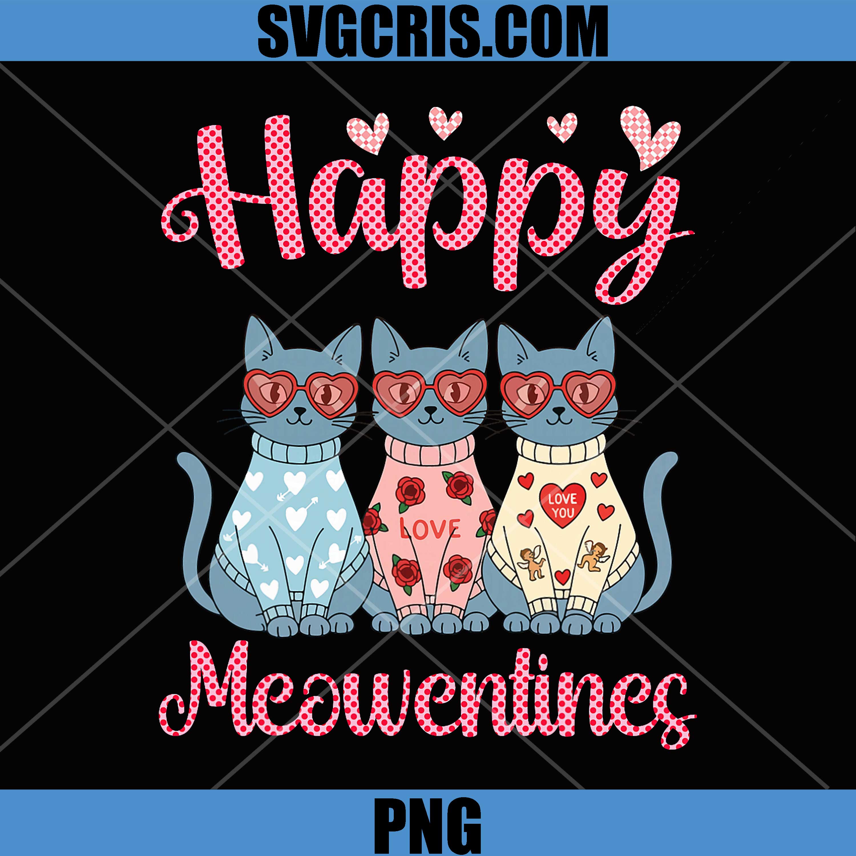 Russian Blue Cat PNG, Happy Meowentines Funny Valentine PNG