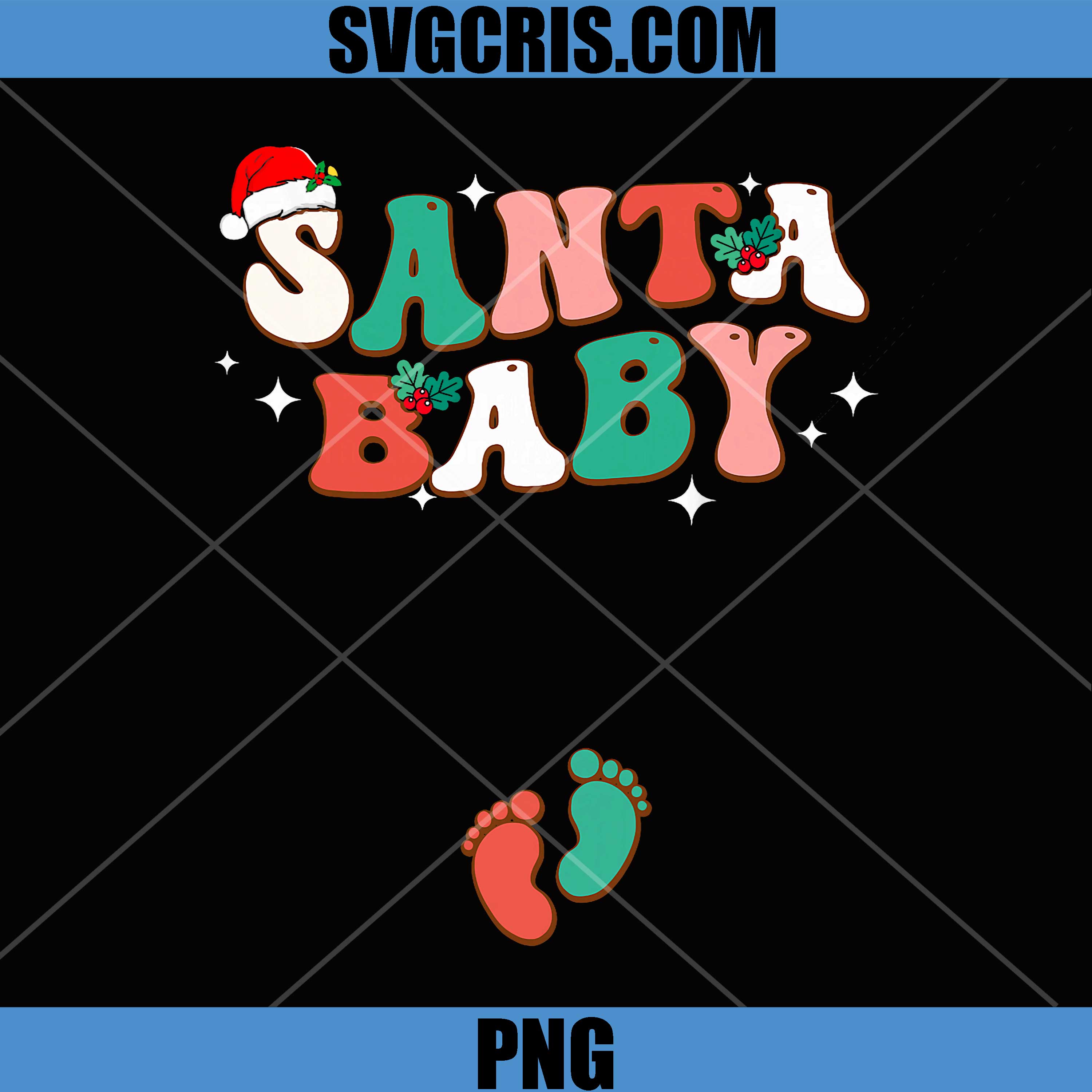 Santa Baby Christmas PNG, Pregnancy Announcement PNG, Pregnant Holiday PNG