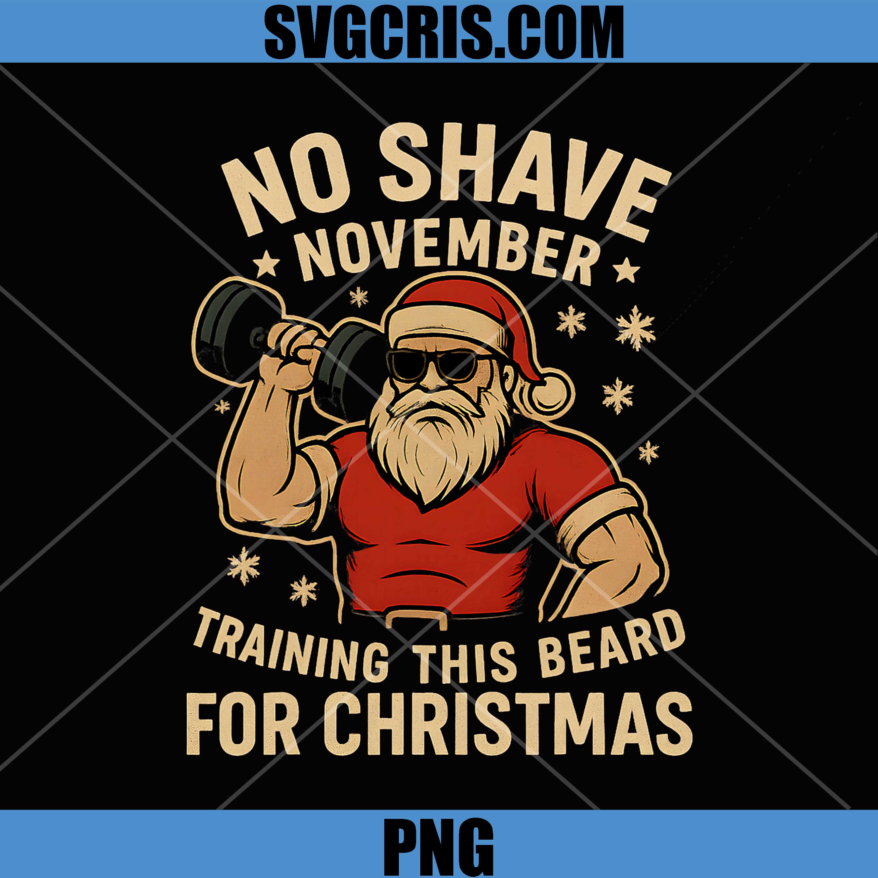 Santa Beard Gains PNG, No Shave November Funny Christmas PNG