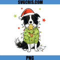 Santa Border Collie PNG, Christmas Border Collie Dog PNG