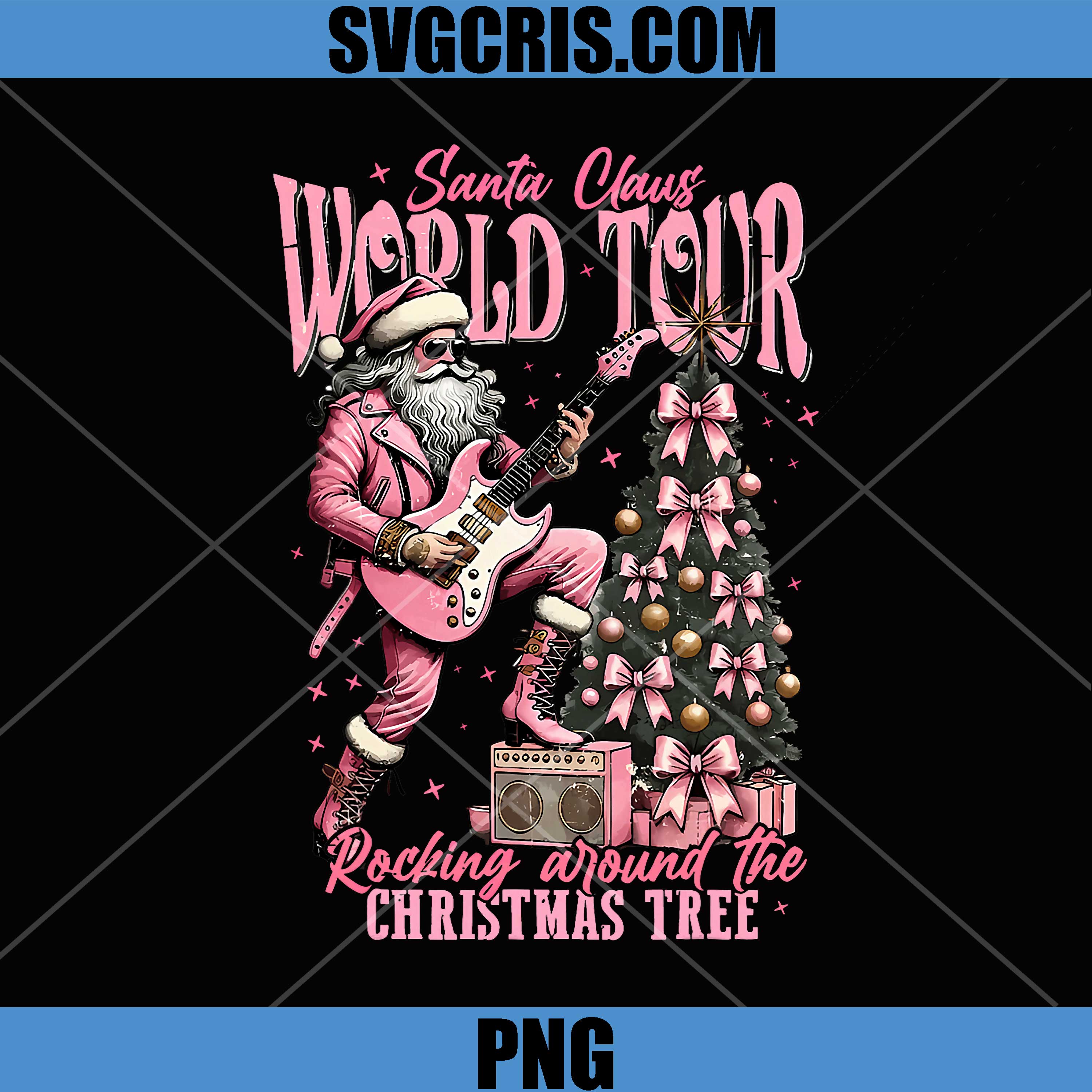Santa Claus World Tour PNG, Rocking Around The Christmas Tree PNG
