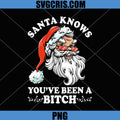 Santa Knows You've Been A Bitch PNG, Funny Adult Santa PNG