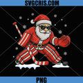 Santa Playing Ice Hockey PNG, Goalie Christmas PNG
