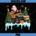 Santa Riding Monster Truck PNG, Christmas Tree PNG