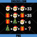 Santa Christmas Math Puzzle PNG, Funny Holiday Equation Santa PNG
