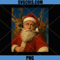 Santa Selfie with Reindeer PNG, Funny Christmas PNG