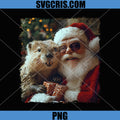 Santa And Beaver Selfie PNG, Funny Christmas Design PNG