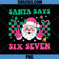 Santa says six Seven Funny PNG, Christmas Gen Alpha Slang 67 PNG