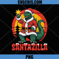 Santazilla Japanese PNG, Monster Dinosaur Kaiju Christmas PNG