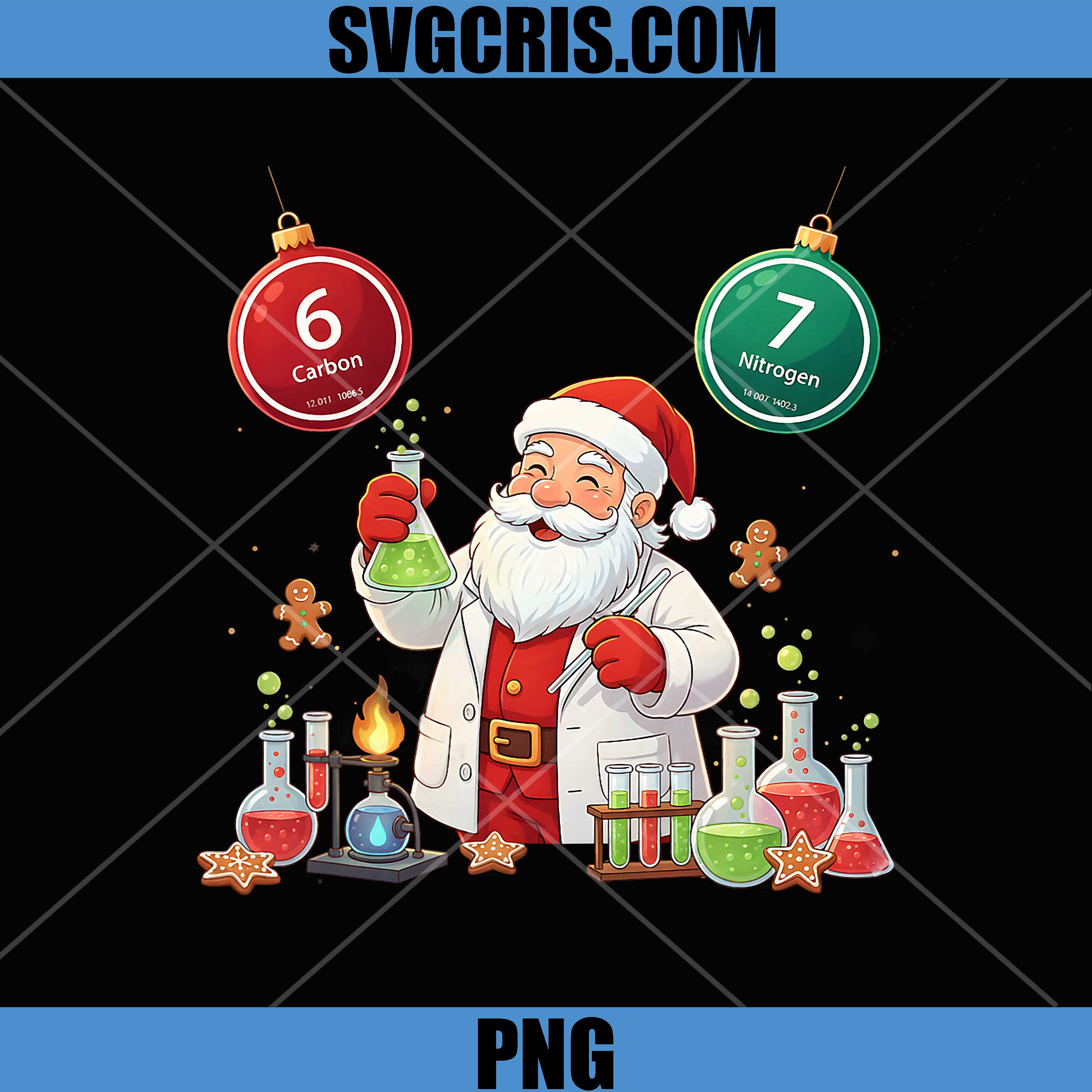 Science Christmas 6-7 Meme PNG, Santa Carbon Nitrogen Funny PNG