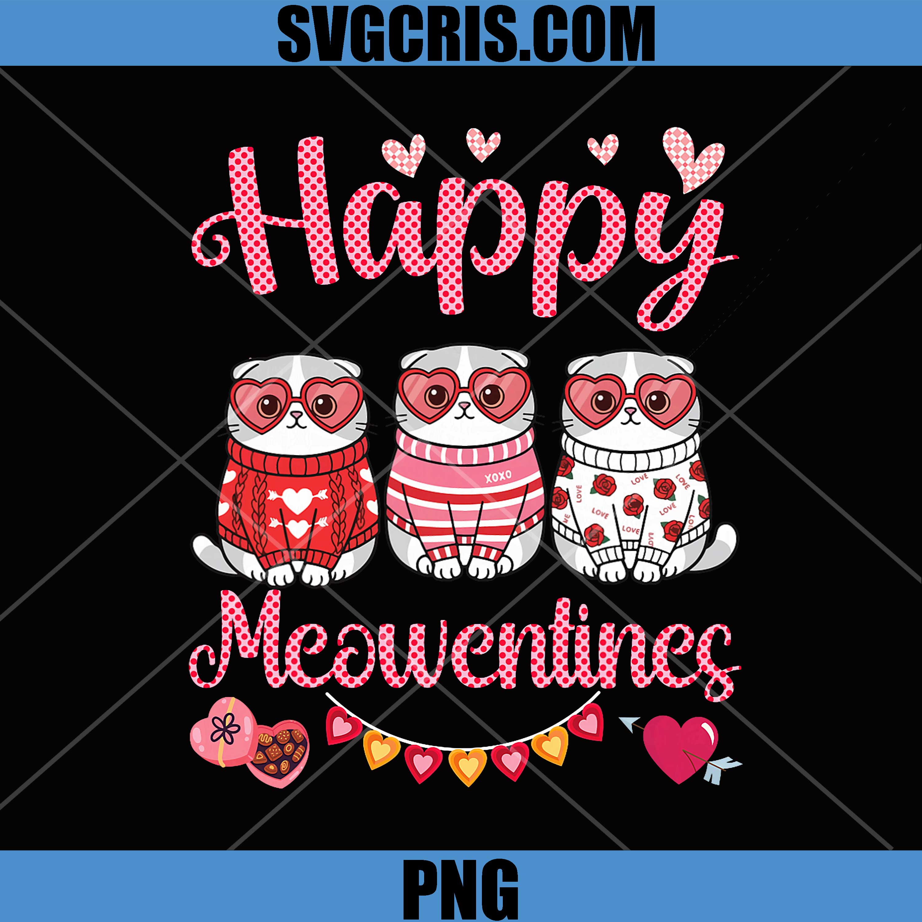 Scottish Fold Cat PNG, Happy Meowentines PNG, Funny Valentine PNG
