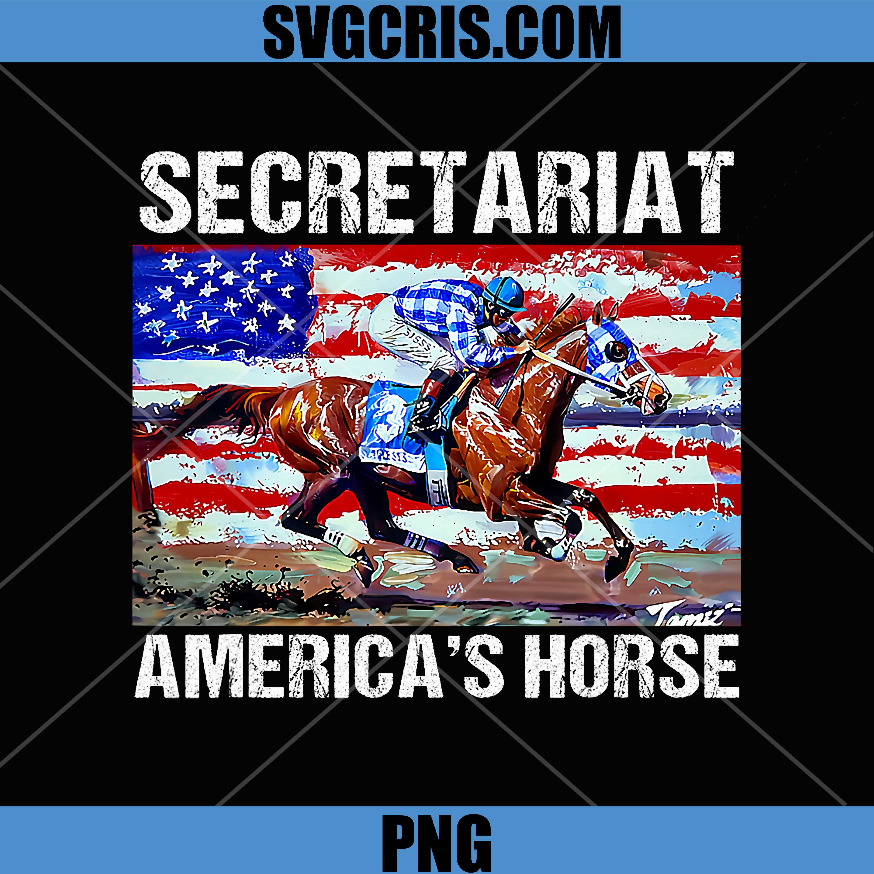 Secretariat Americas Horse Racing Art PNG, American Race Horse Poster PNG