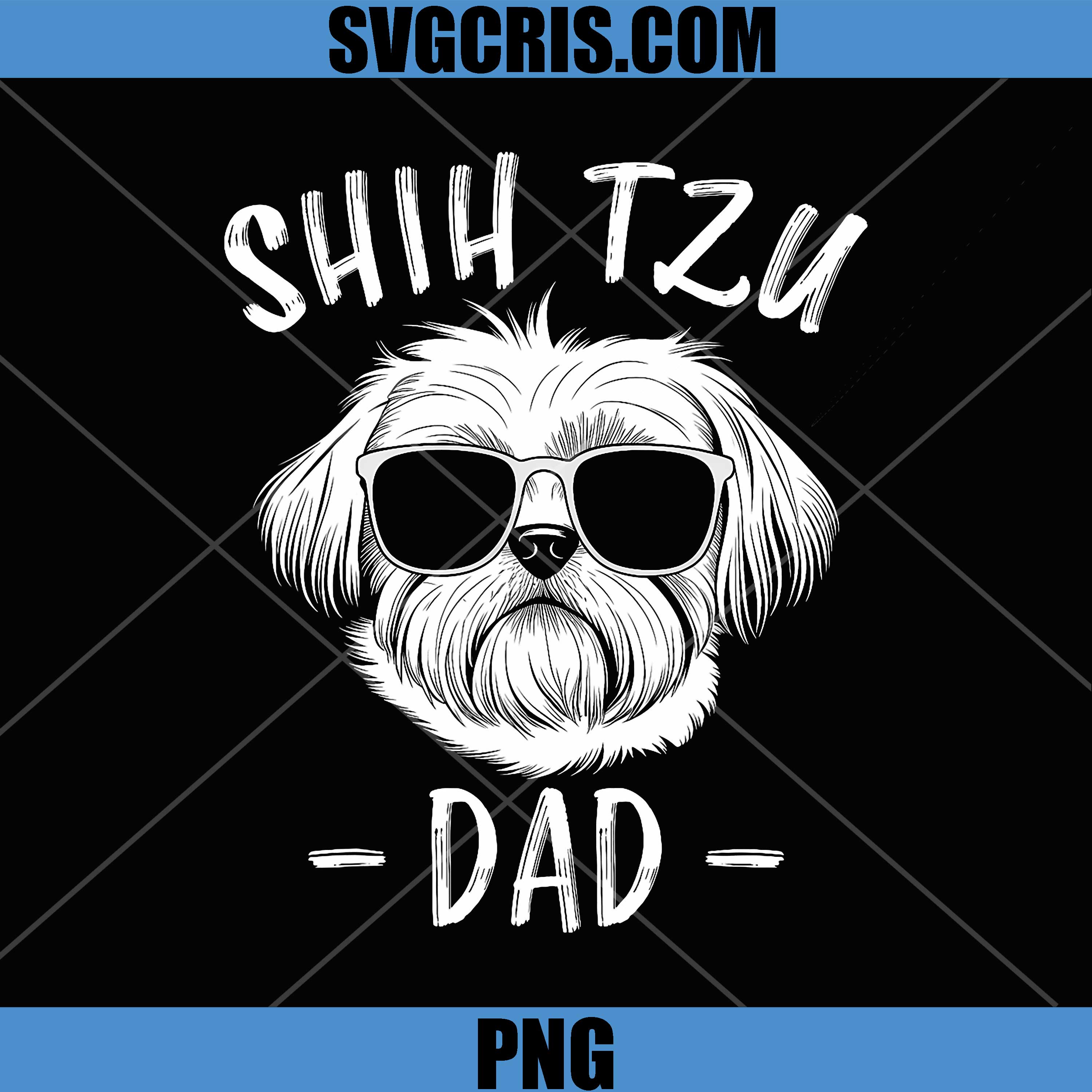 Shih Tzu Dad Funny Dog PNG, Cool Sunglasses Shih Tzu Art PNG