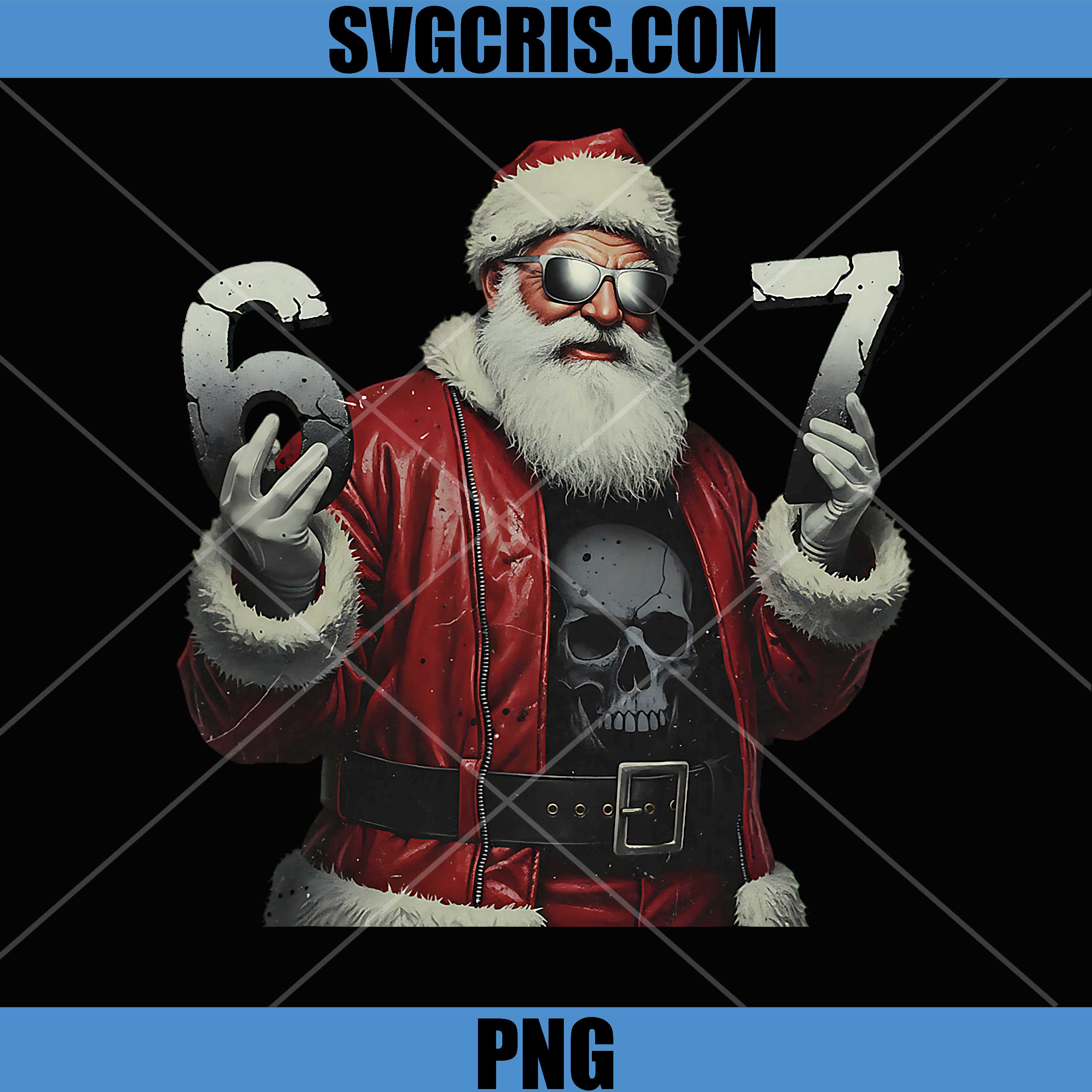 Six Seven 6 7 Meme with Santa Claus PNG, Merry Christmas PNG