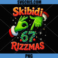 Skibidi 67 Rizzmas PNG, Funny Christmas Meme PNG