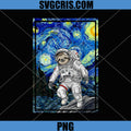 Sloth Astronaut Starry Night Art PNG, Space Sloth Van Gogh Style PNG
