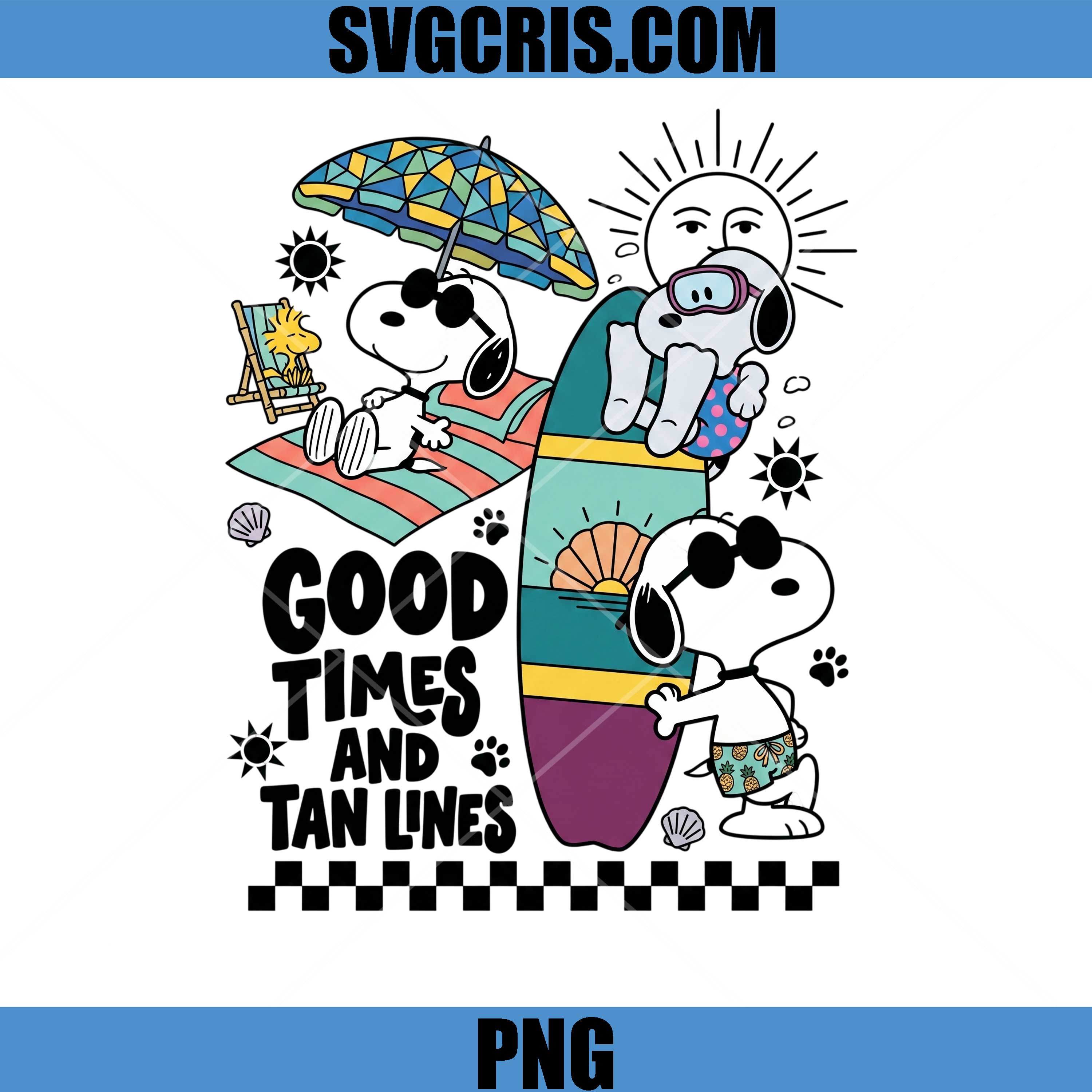 Snoopy Summer Beach PNG, Good Times And Tan Lines Snoopy PNG