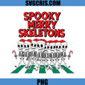 Spooky Merry Skeletons PNG, Funny Christmas Bones Parade PNG