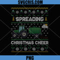 Spreading Christmas Cheer PNG, Funny Farming Tractor Ugly Xmas PNG