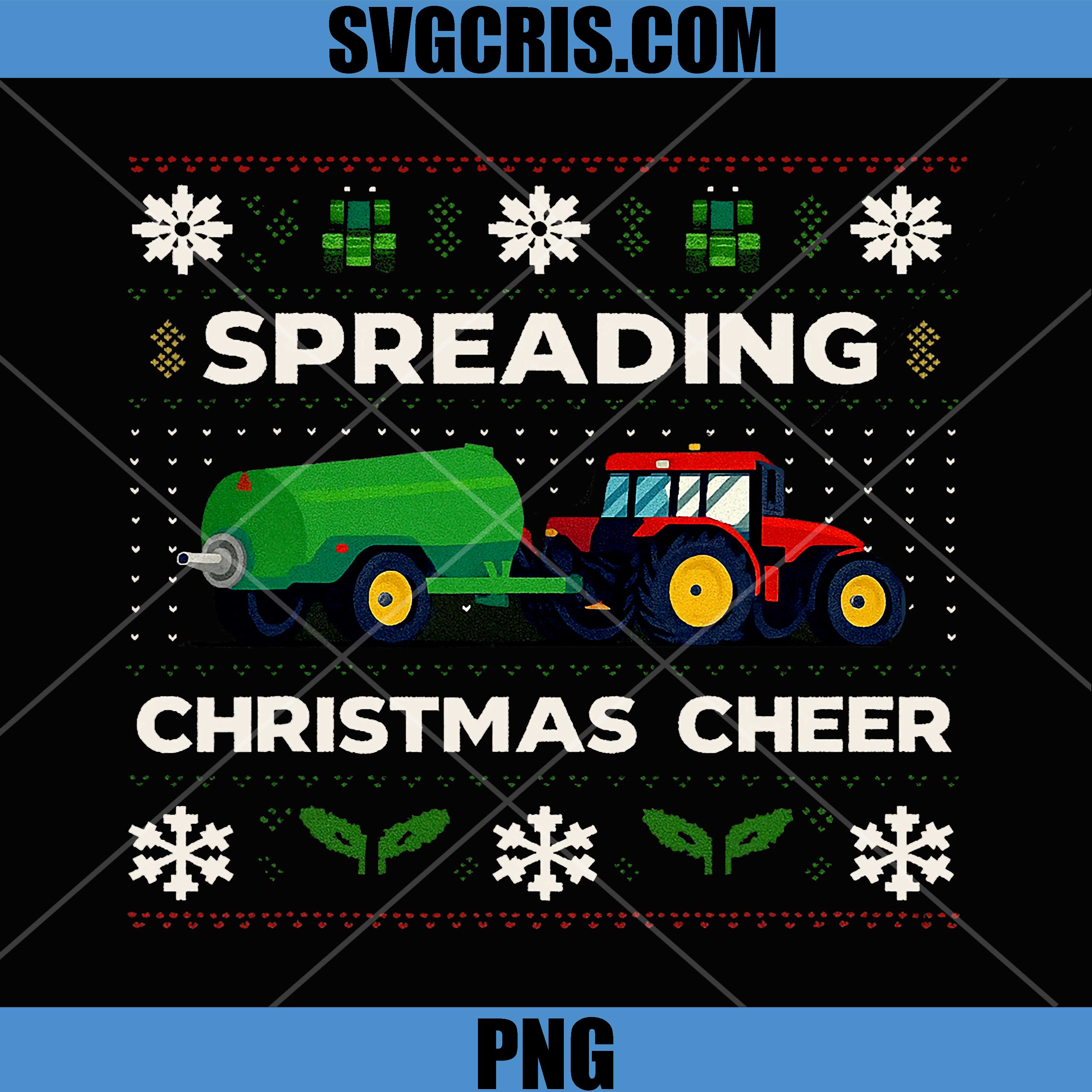 Spreading Christmas Cheer PNG, Xmas Farm Tractor PNG