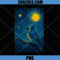 Starry Blue Jay Van Gogh PNG, Inspired Night Sky Art PNG
