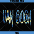 Van Gogh Starry Night Art Typography PNG, Van Gogh Famous Painting Text PNG