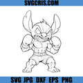 Stitch Boxer Muscle Fighting SVG, Angry Stitch Fighter SVG