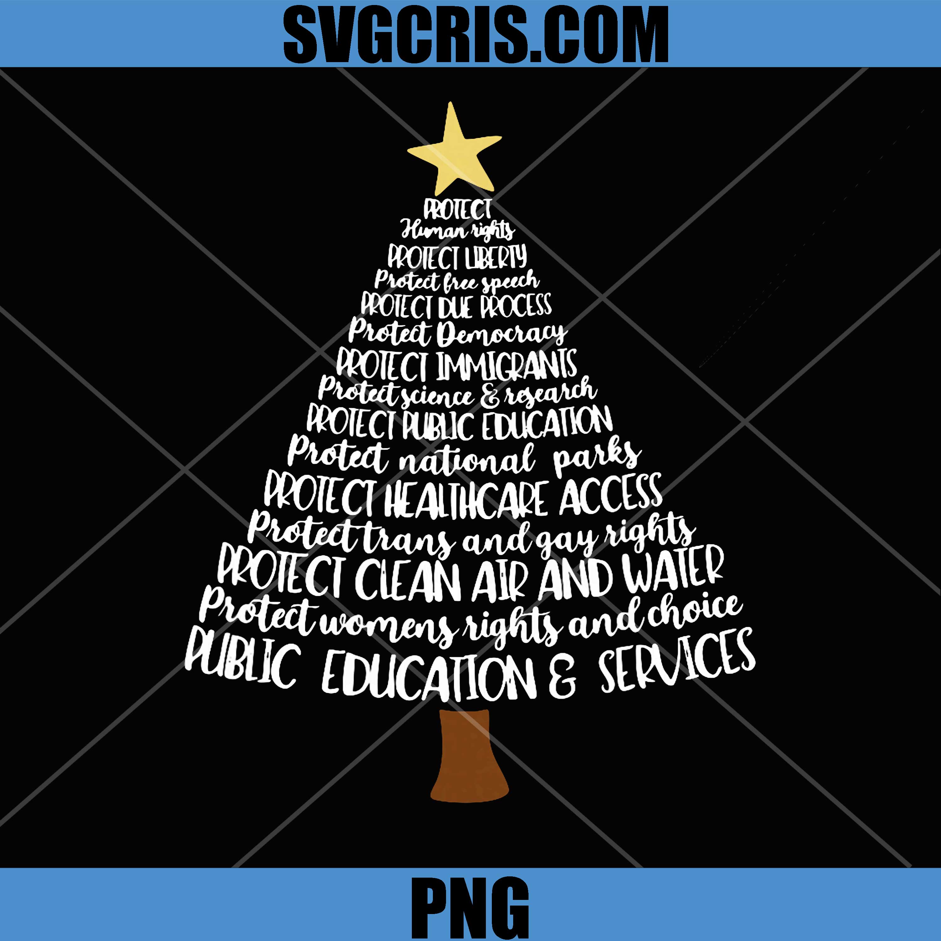 Subtle Anti Trump PNG, Protect Democracy Christmas Tree PNG