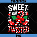 Sweet But Twisted Candy Cane Christmas PNG, Funny Holiday Candy Art PNG