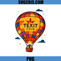 Texit Coin Hot Air Balloon Design PNG, Uplifting Blockchain Art PNG