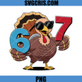 Cool Turkey 6 7 Sunglasses PNG, Funny Thanksgiving Number PNG