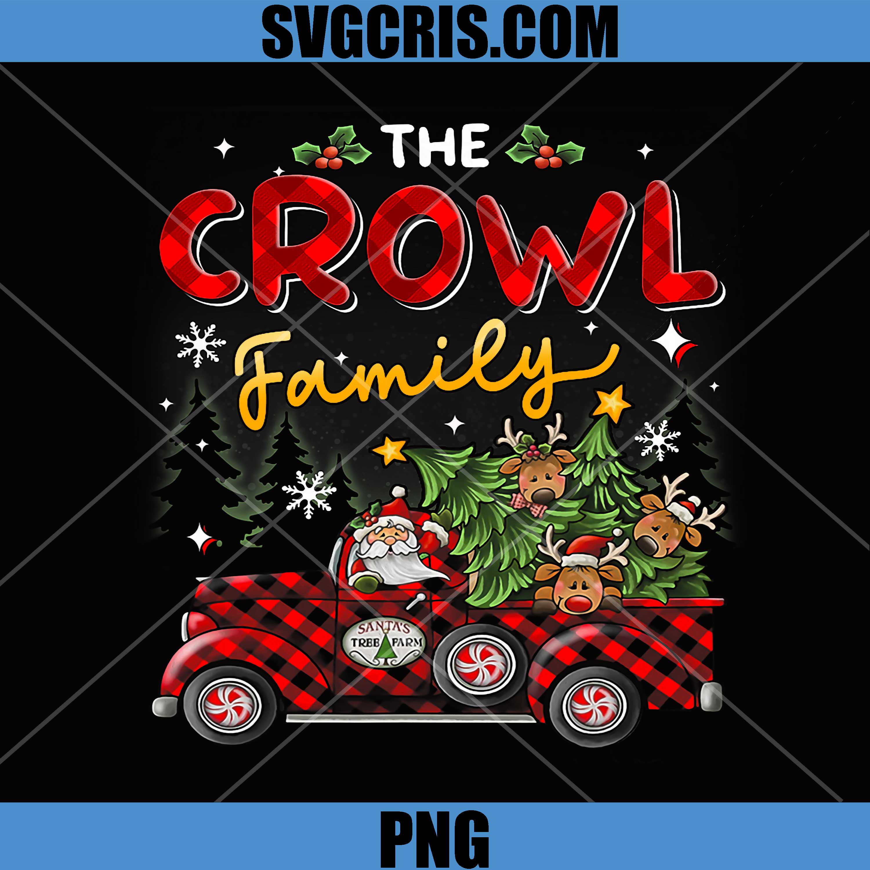 The Crowl Family Christmas Truck Design PNG, Santa Reindeer Holiday PNG