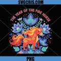The Year Of The Fire Horse PNG, Floral Fire Horse Zodiac Art PNG
