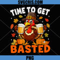 Time to Get Basted PNG, Funny Turkey Drink Thanksgiving PNG