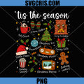 Tis The Season Christmas Icons Collage PNG, Hot Cocoa Tree Gifts Retro PNG