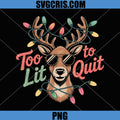 Too Lit to Quit PNG, Reindeer with Christmas Lights PNG