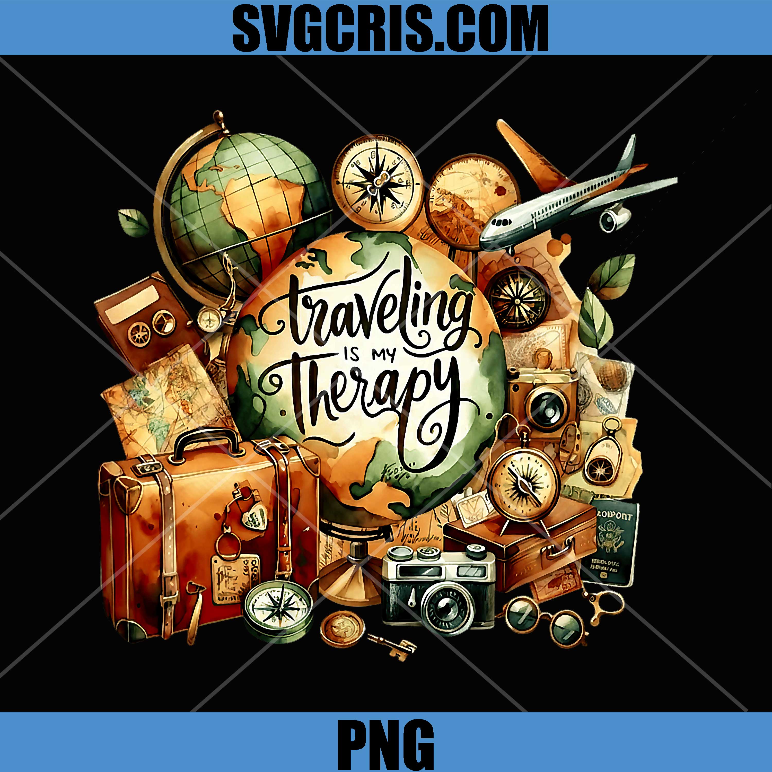 Traveling is My Therapy PNG, Minimalist Adventure Lover PNG