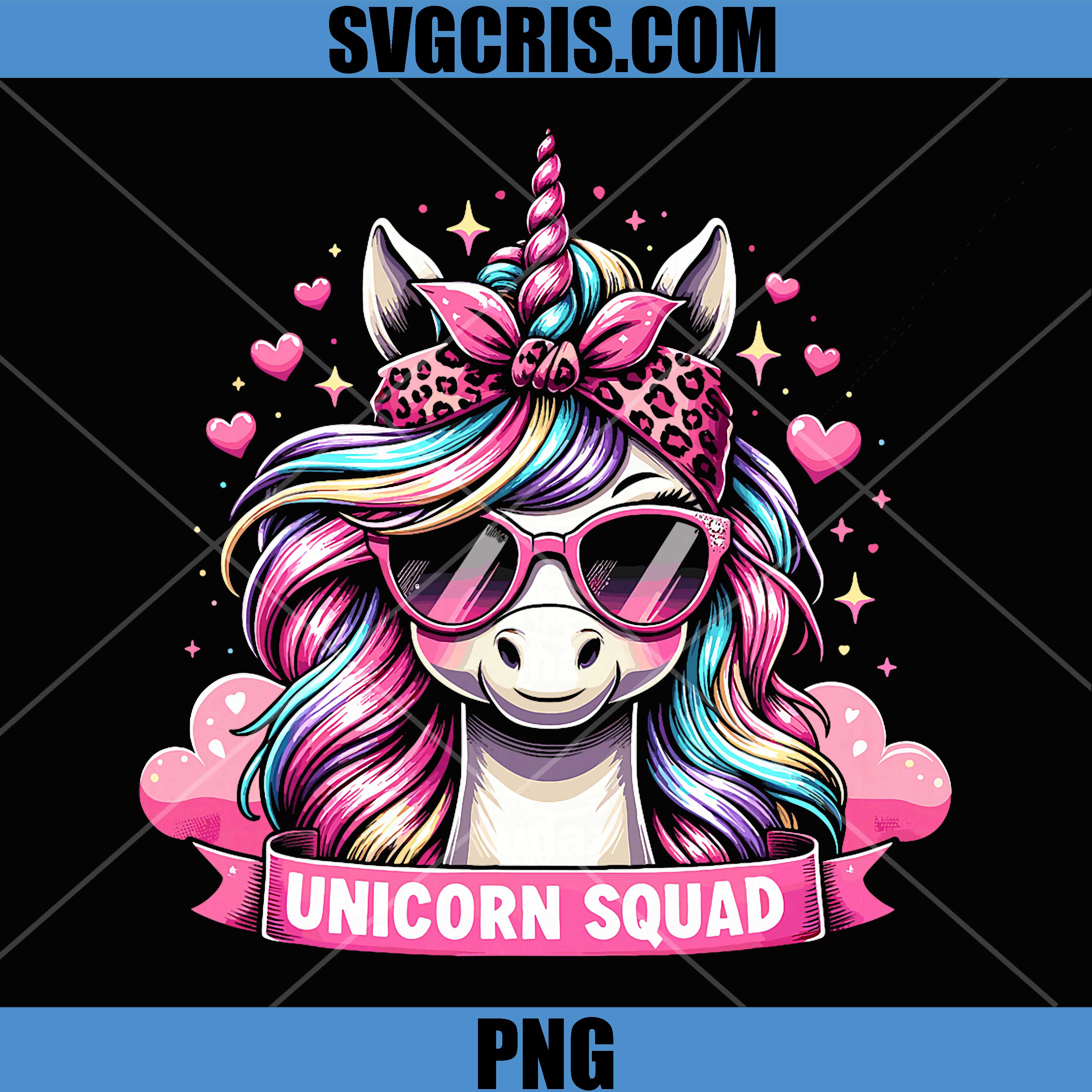 Unicorn Squad PNG, Graceful Unicorn with Leopard Bandana PNG