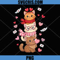 Valentine Cat Stack Cute PNG, Happy Meowentines Heart PNG