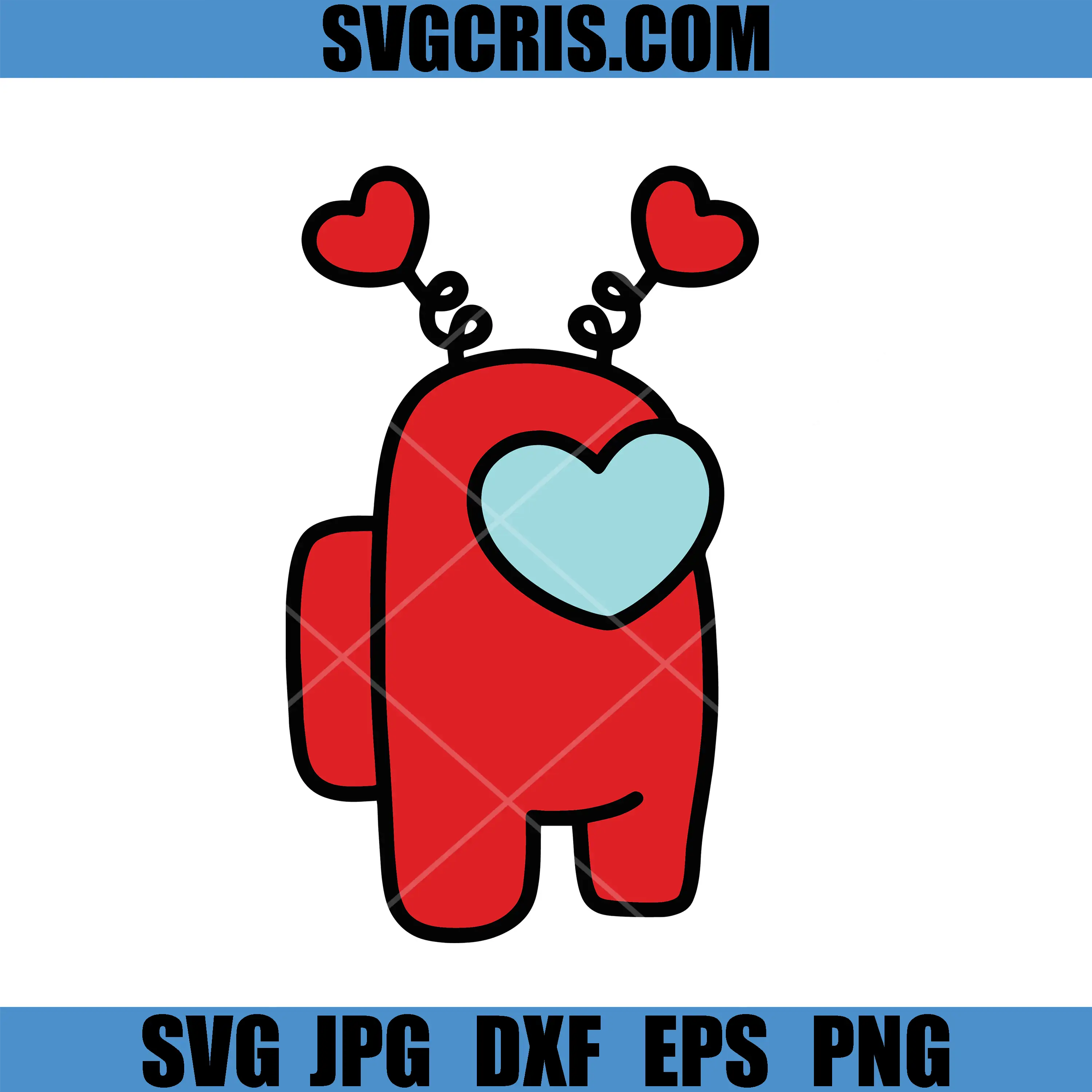Valentine Among Us SVG, Valentine Red Impostor SVG