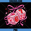 Valentine 6 7 Dice PNG, Cute Love Hearts Bow PNG