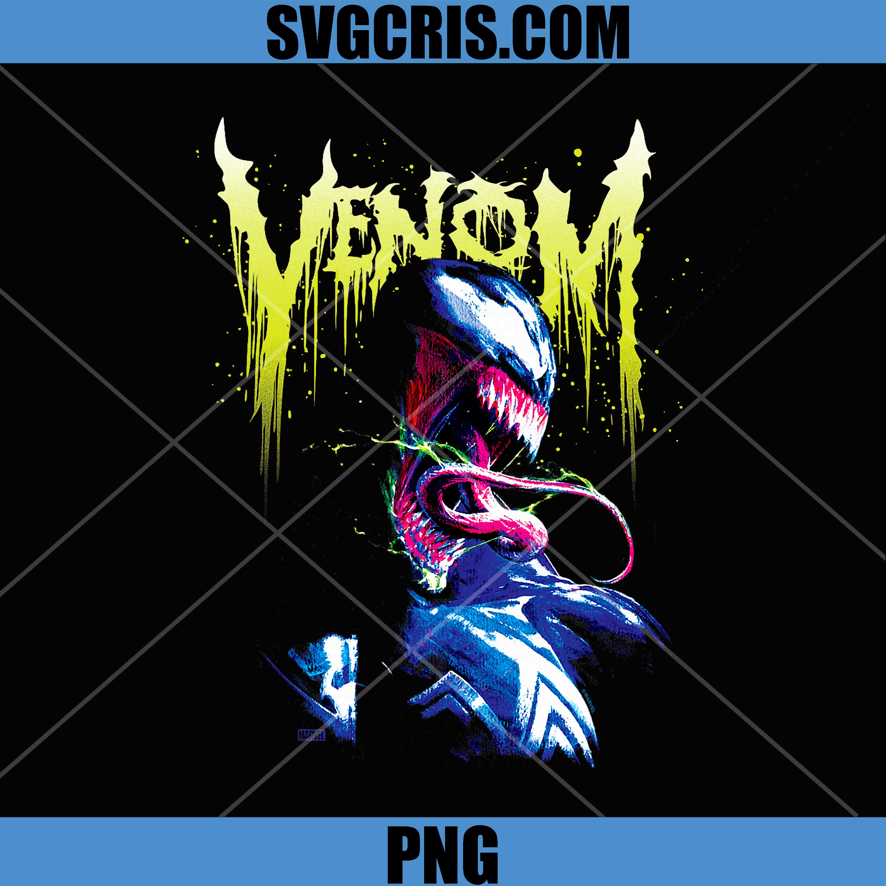 Venom Drip Graffiti Art PNG, Marvel Symbiote Portrait PNG