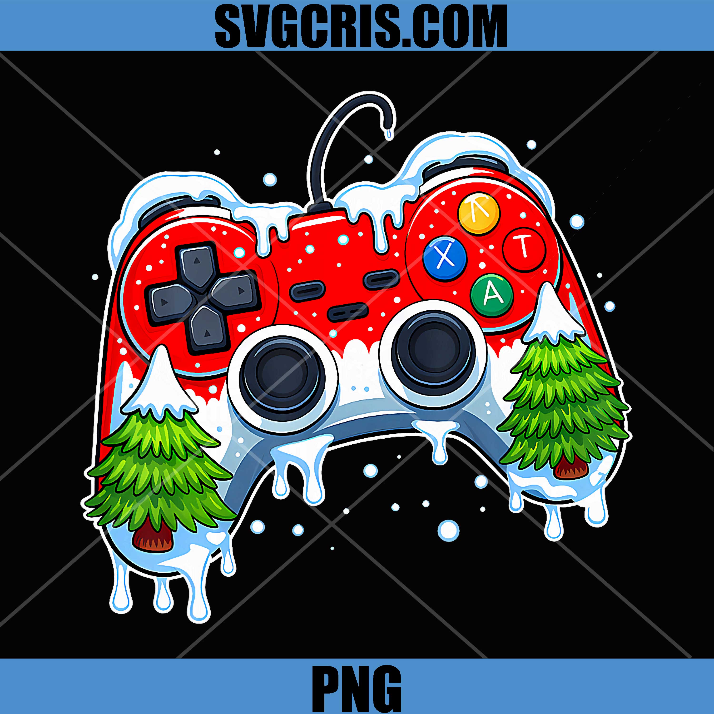 Video Game Controller PNG, Christmas Santa Hat Gamer PNG