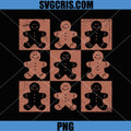 Vintage Gingerbread Man Checkered PNG, Retro Christmas PNG