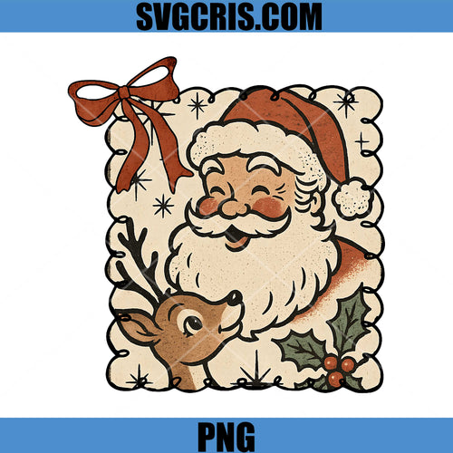 Christmas Santa Claus PNG, Coquette Bow Xmas Holiday PNG