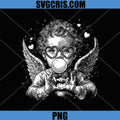 Vintage Cupid Blowing Bubble Gum PNG, Heart Sunglasses Valentines PNG