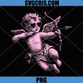 Vintage Cupid Heart PNG, Sunglasses Valentines PNG
