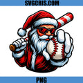Vintage Graphic Santa Baseball PNG, Christmas Sport PNG