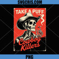 Take A Puff Skeleton Cowboy PNG, Cowboy Killers Vintage PNG