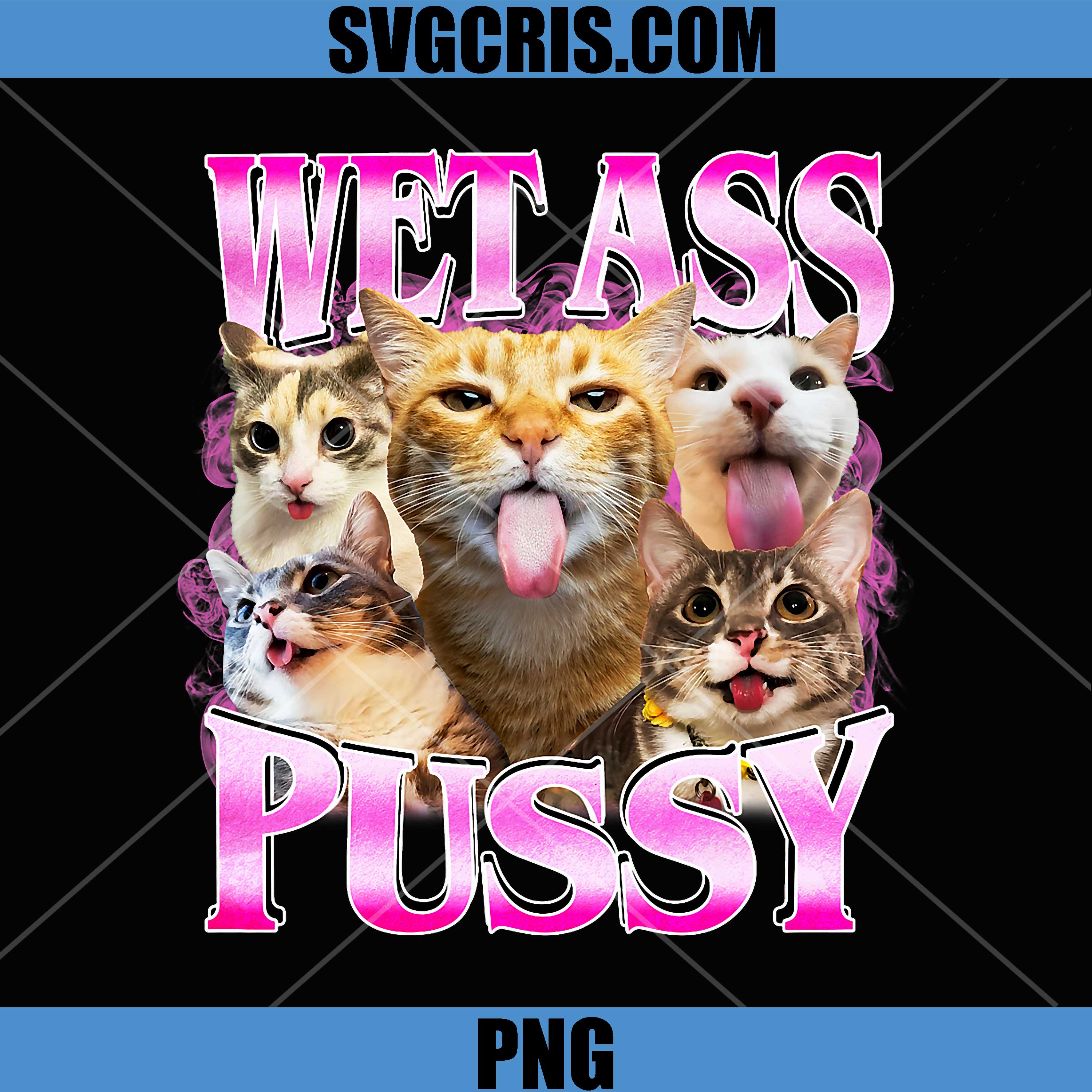 Wet Ass Pussy Cat PNG, Funny Kitty Meme Cat Lover PNG